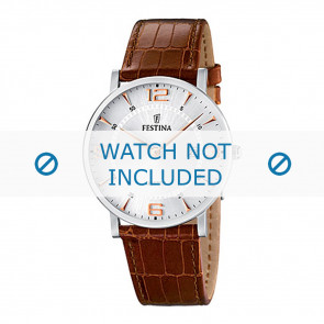 Horlogeband Festina F16476-4 Croco leder Cognac 21mm