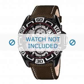 Festina horlogeband F16584-1 Leder Groen 24mm + wit stiksel