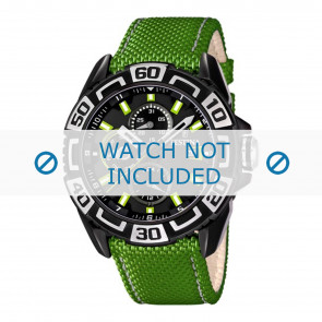 Festina horlogeband F16584-3 Leder Groen 24mm + wit stiksel