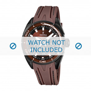 Festina horlogeband F16610-2 Rubber Bruin + bruin stiksel