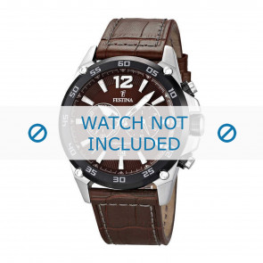 Horlogeband Festina F16673-3 Croco leder Donkerbruin 25mm