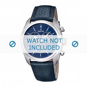 Horlogeband Festina F16777-3 / F16779-3 Leder Blauw 24mm