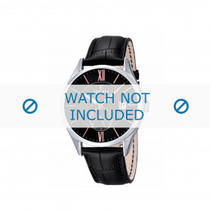 Festina horlogeband F16872.1 / F16872.4 Leder Zwart + zwart stiksel