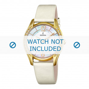Horlogeband Festina F16945-1 Leder Crèmewit 18mm