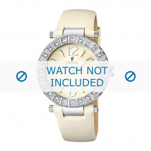 Horlogeband Festina F16645-2 Leder Crèmewit 21mm