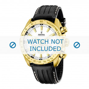 Horlogeband Festina F16879-1 / F16879-4 Leder Zwart 25mm