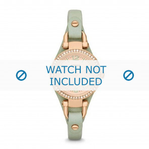 Horlogeband Fossil ES3471 Onderliggend Leder Groen 8mm