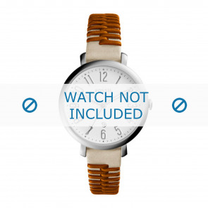 Horlogeband Fossil ES4209 Leder Crèmewit 14mm