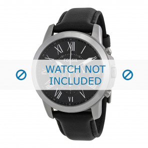 Fossil horlogeband FS-4812 Leder Zwart 22mm 