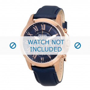 Horlogeband Fossil FS4835 Leder Blauw 22mm