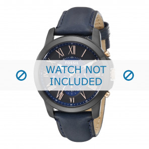 Horlogeband Fossil FS5061 Leder Blauw 22mm