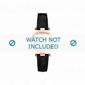 Guess horlogeband X17012L1 Leder Zwart 20mm + zwart stiksel