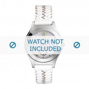 Guess horlogeband G70453L / 95278L1 Leder Wit + wit stiksel