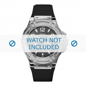 Horlogeband Guess W0247G4 / U0247G4 Silicoon Zwart 22mm