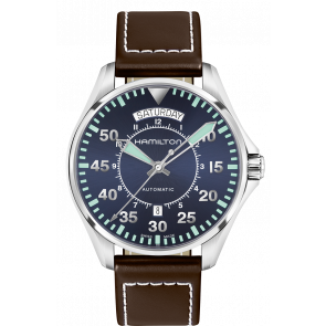 Horlogeband Hamilton H64615545 Leder Donkerbruin 20mm
