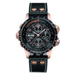 Horlogeband Hamilton H77696793 / H600.776.127 Leder Zwart 22mm
