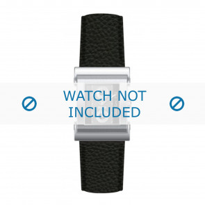 Hugo Boss horlogeband HB-10-1-14-2023 / 1512037 / 659302037 Leder Zwart + zwart stiksel