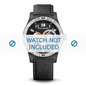 Hugo Boss horlogeband Orange 1512536 / 659302249 2249 / HB.110.1.29.2252 Canvas Zwart 22mm + grijs stiksel