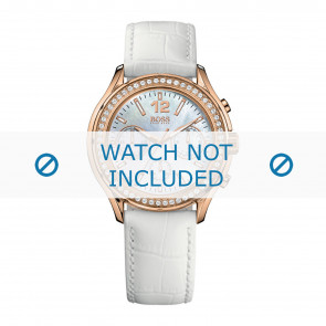 Hugo Boss horlogeband HB-105-3-34-2362S-HB1502261 Croco leder Wit 20mm + wit stiksel