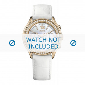 Hugo Boss horlogeband 1502261 / HB-105-3-34-2362S / HB659302326 Leder Wit 20mm + wit stiksel
