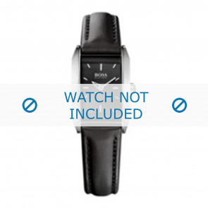 Hugo Boss horlogeband 1502233 / HB-124-3-14-2287 / HB659302278 Leder Zwart 15mm + zwart stiksel