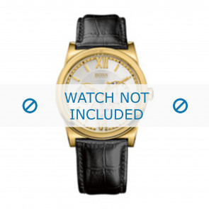 Hugo Boss horlogeband 1512590 / HB-127-1-34-2301 / HB659302290 Leder Zwart 23mm + zwart stiksel