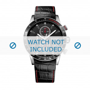 Hugo Boss horlogeband HB-284-1-27-2911-HB1513390 Croco leder Zwart + rood stiksel