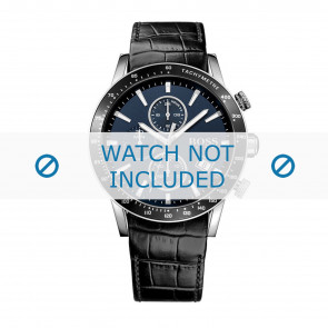 Hugo Boss horlogeband HB-284-1-27-2912-HB1513391 Croco leder Zwart + zwart stiksel
