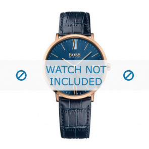 Horlogeband Hugo Boss HB-286-1-34-2894 / HB1513371 Croco leder Blauw 20mm