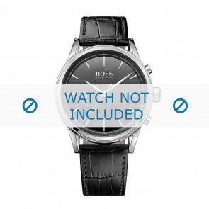 Hugo Boss horlogeband HB-295-1-14-2948-HB1513450 Croco leder Zwart + zwart stiksel