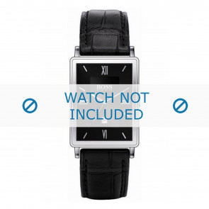 Hugo Boss horlogeband HB-38-1-14-2060 / HB1512168 / HB1512169 / HB1512170 Leder Zwart + zwart stiksel
