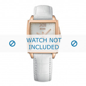 Hugo Boss horlogeband HB1502222 / HB-91-3-34-2235 Leder Wit 22mm + wit stiksel