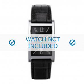 Hugo Boss horlogeband HB1512160  / HB1512161 / HB-22-1-14-2008 Leder Zwart + zwart stiksel
