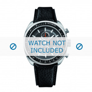 Hugo Boss horlogeband HB-69-1-14-2146 / HO1512377 Leder Zwart + zwart stiksel