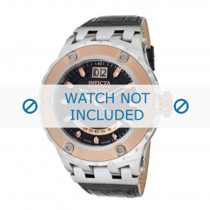 Invicta horlogeband 10096 Subaqua Reserve Leder Zwart 32mm + zwart stiksel
