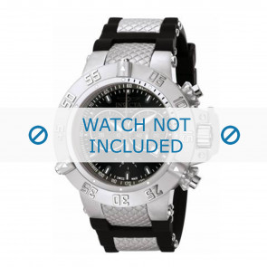 Invicta horlogeband 1380/1382 Rubber Zwart