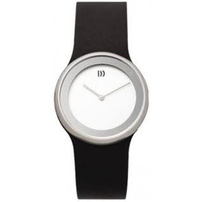 Horlogeband Danish Design IV12Q866 / IV13Q866 Onderliggend Leder Zwart 20mm