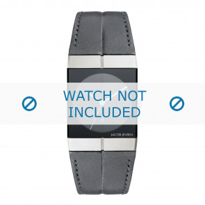 Jacob Jensen horlogeband 230 / 232 Leder Zwart 28mm + zwart stiksel