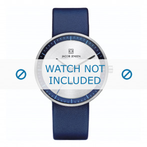 Horlogeband Jacob Jensen Strata 282 Onderliggend Leder Blauw 16mm