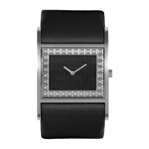 Horlogeband Jacques Lemans 1-1488C Leder Zwart 40mm