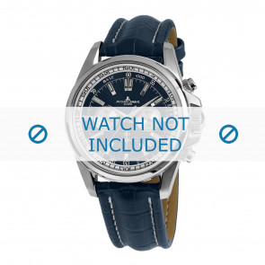 Jacques Lemans horlogeband 1-1117.1VN Leder Blauw + wit stiksel