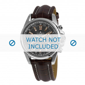 Jacques Lemans horlogeband 1-1117.1WN Leder Bruin + wit stiksel