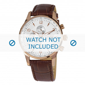 Jacques Lemans horlogeband 1-1844F Leder Bruin + bruin stiksel