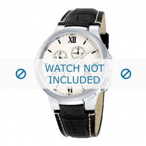 Horlogeband Jaguar J1200/1 / J1200/A Leder Zwart 14mm