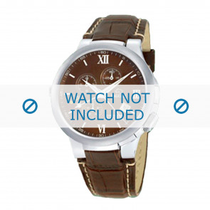 Jaguar horlogeband J1200 / J1200/2 / J1200/3 Leder Donkerbruin + wit stiksel