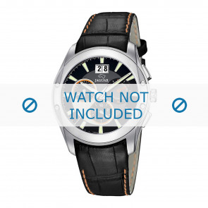 Jaguar horlogeband J615-5 Croco leder Zwart 22mm + oranje stiksel