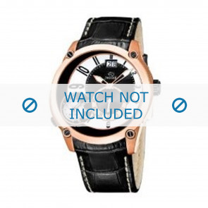Horlogeband Jaguar J631 / 2 Leder Zwart 24mm