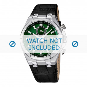 Horlogeband Jaguar J670 / J667-3 / J667-4 Leder Zwart 28mm