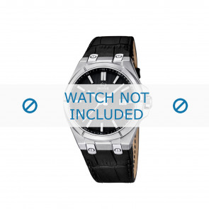 Horlogeband Jaguar J670-3 / J670-6 Croco leder Zwart 18mm