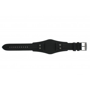 Horlogeband Fossil JR1472 Onderliggend Leder Zwart 22mm